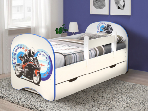 Кровать с фотопечатью с 1 ящиком Мотоцикл 800*1600