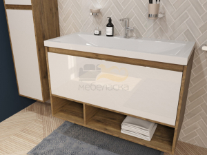 Тумба с раковиной Monaco Wood 1000 1 ящик с нишей