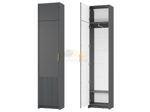 Пенал Пандора ПН-01 с антресолью ШКН-01 Графит/базальт