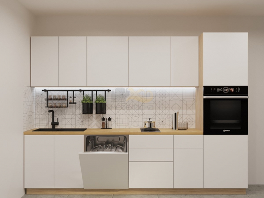 Кухонный гарнитур арт 6 Тальк Дуб сонома 3000 мм