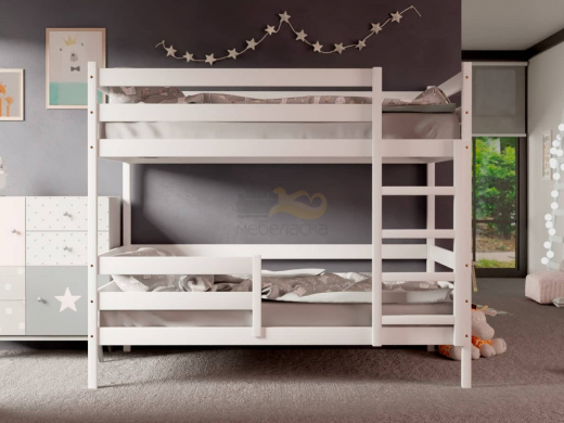 Двухъярусная кровать без крыши белый 80х190 см