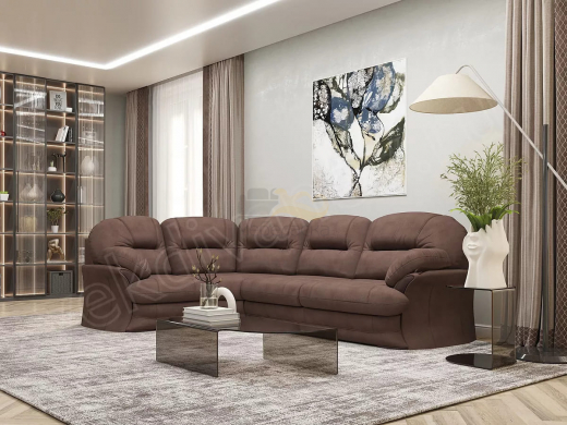 Угловой диван Квин 6 Ultra Chocolate левый