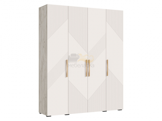 Шкаф 4-х створчатый (1800) Ирис Кашемир, Дуб Крафт серый